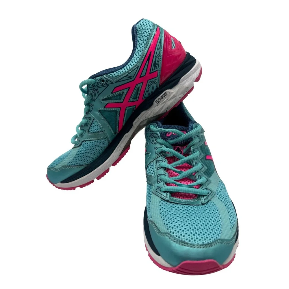 ASICS GT-2000 4 Running Shoes Womens 8.5 Turquoise Pink Stability T656N EUC